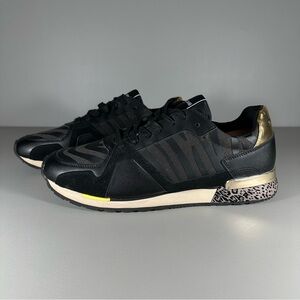 Roberto Cavalli Sport Black Leather Fashion Sneakers